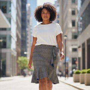 New York & Company Asymmetrical Gray Skirt